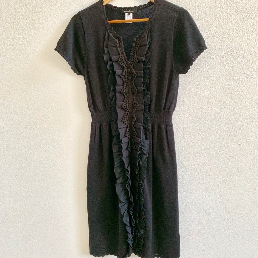 Nanette Lepore Knitted Ruffle Dress Sz S
